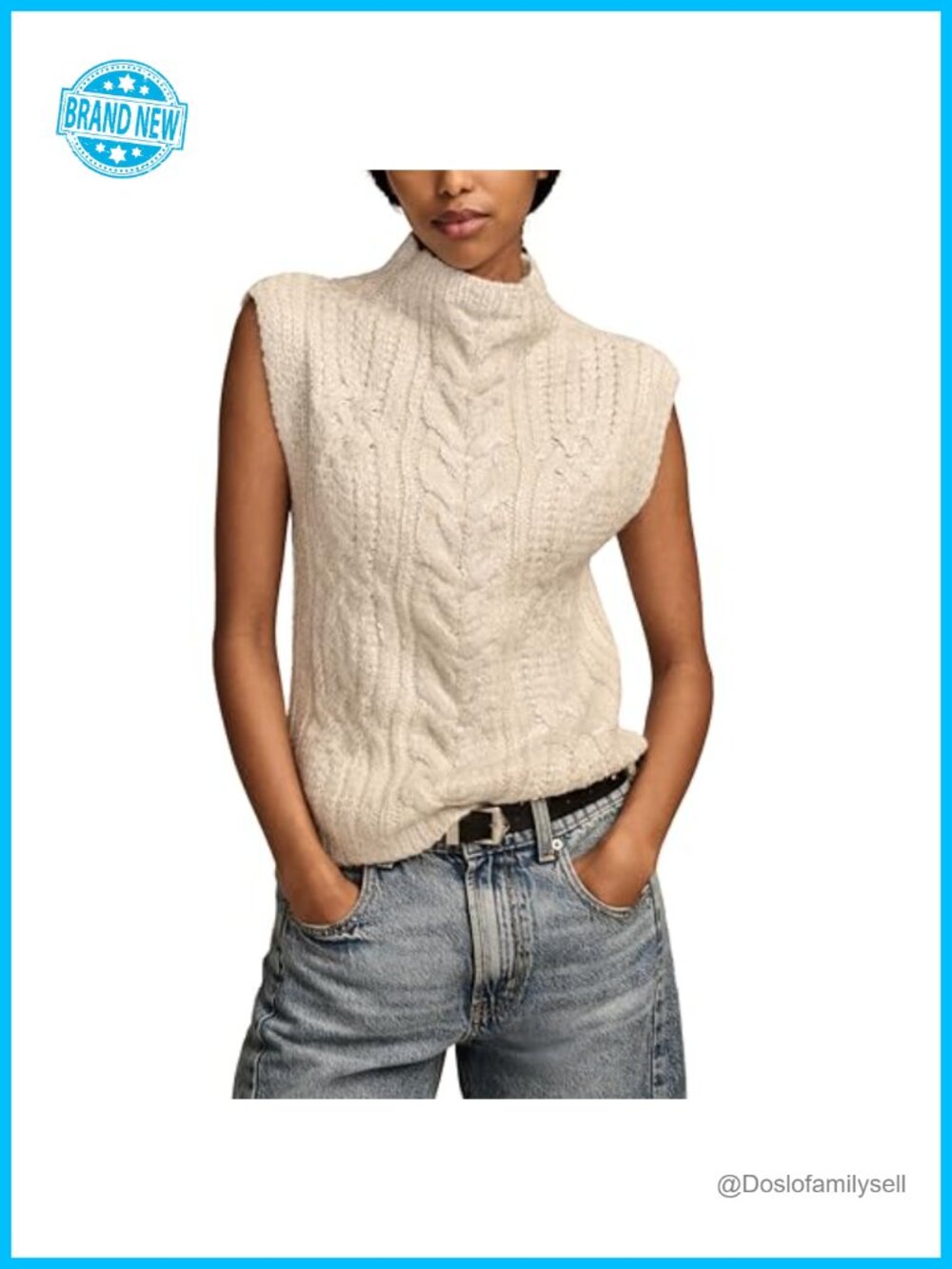 Lucky Brand Metallic Sweater Vest Crew Neck Sleeveless Pullover